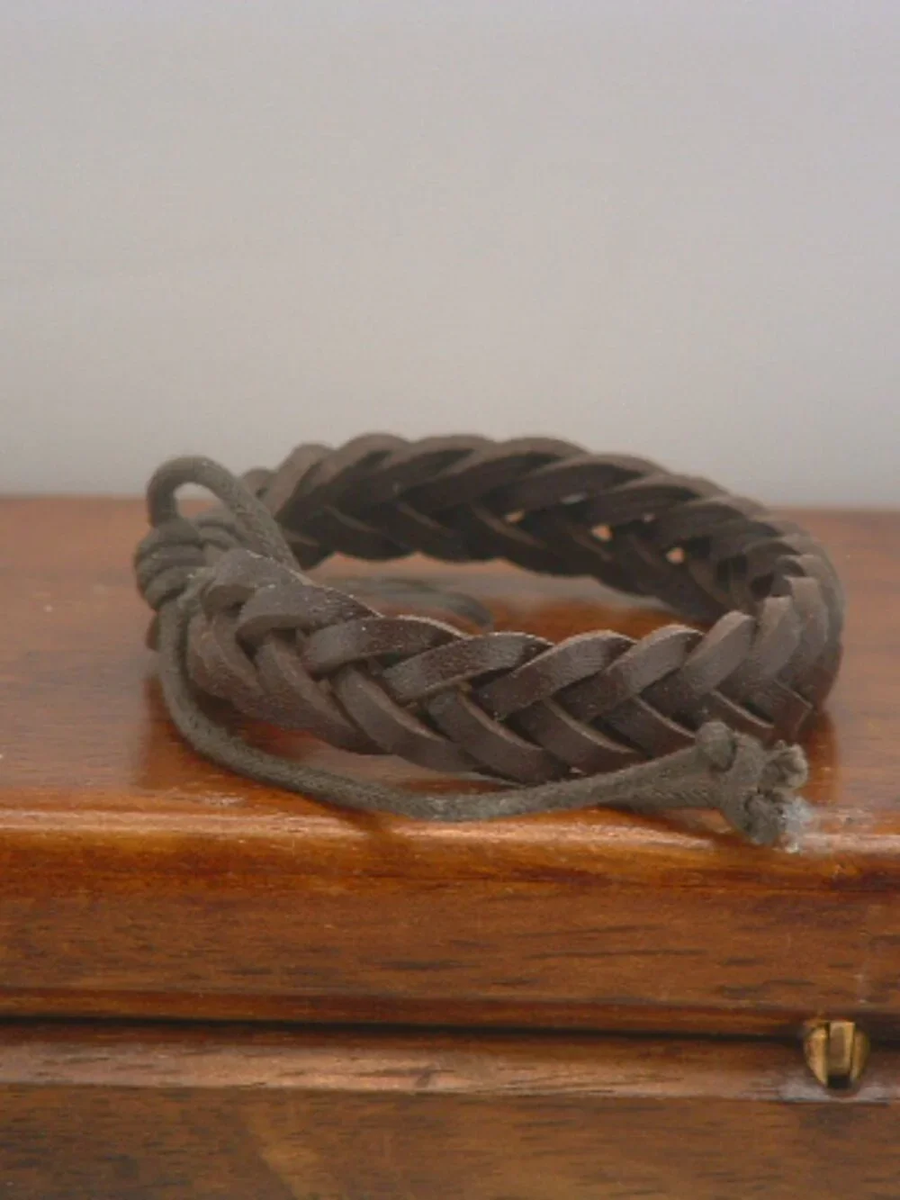 New Leather Brown Braided Tie Fashion Bracelet